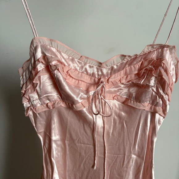 $319 NWT Baby Pink For Love And Lemons “Natalie” Maxi Dress Sz 4 - Picture 6 of 14